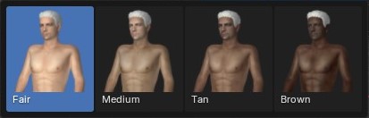 Skin tone options: Fair, Medium, Tan, Brown