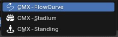 Crowd Type dropdown listing CMX-FlowCurve, CMX-Stadium and CMX-Standing